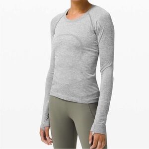 Lululemon Swiftly Tech Long Sleeve 2.0 *Race Length Slate/White Size 8
